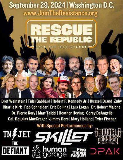Promotional poster with a bunch of losers and b list celebs for a maga event