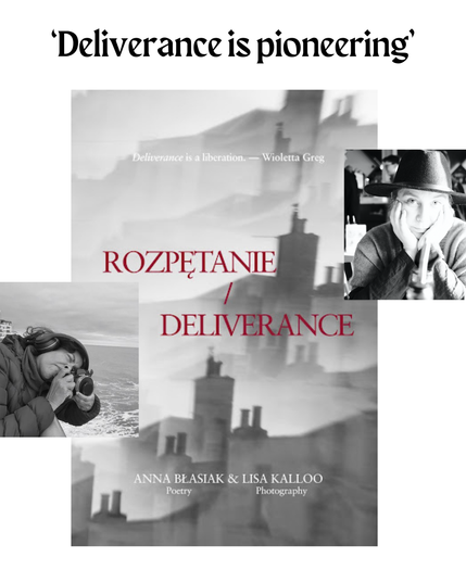 Book cover of 'Deliverance' with photos of the authors Anna Blasiak and Lisa Kalloo