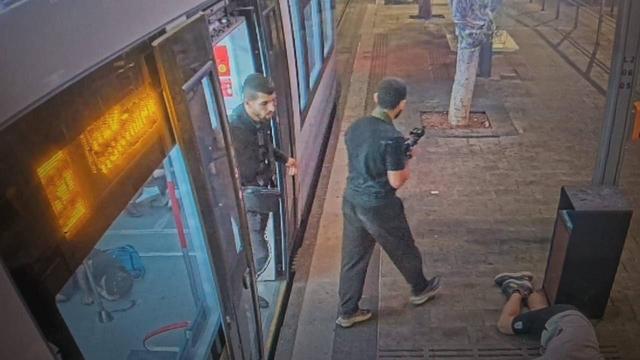 Terrorist massacre at Tel Aviv  security cam footage capture 02
Source X, formerly Twitter.