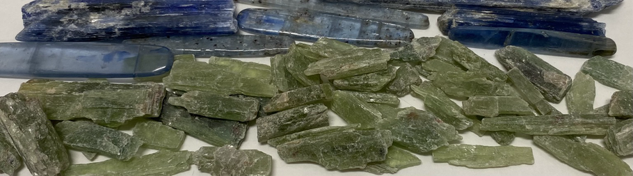 Blue and green kyanite 