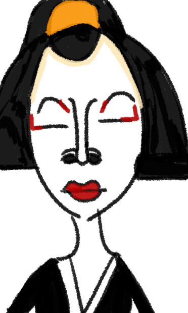GEDIO 2024 Day 2: Crayon and 6B Pencil drawings of a Japanese Geisha