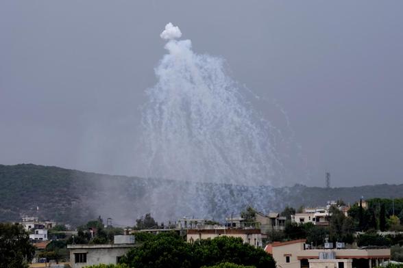 White phosphorous over Aita al-Shaab, Oct 15, 2023