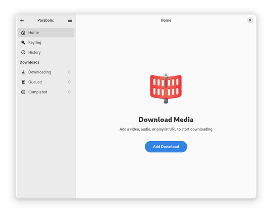 Parabolic's new and updated home screen