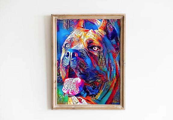 colorful dog wall art