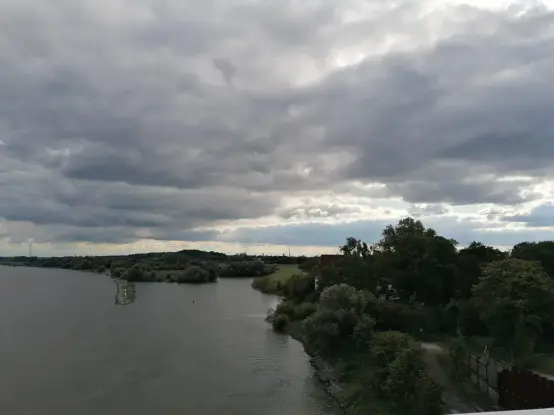 Blick von A40-Brücke auf ehemaligen Kohlehafen Zeche Diergard