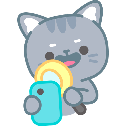 Illustration d'un chat qui teste son smartphone avec une loupe.