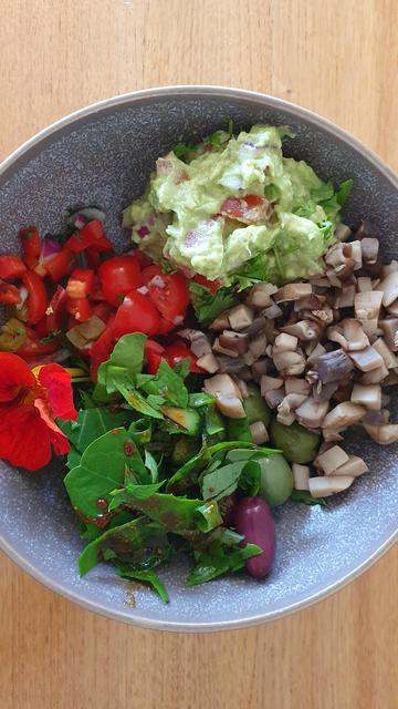 As four portions in a bowl