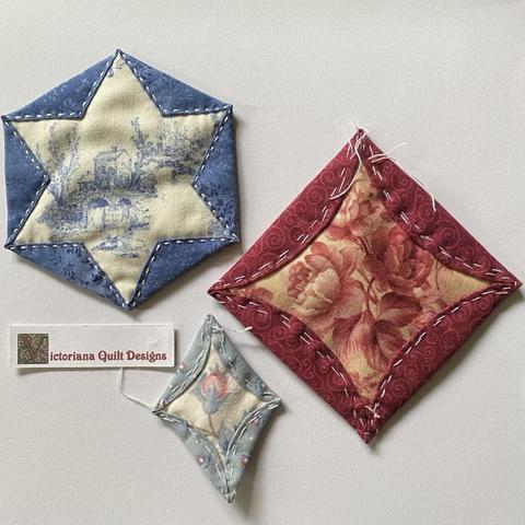 Three little quilt blocks. 