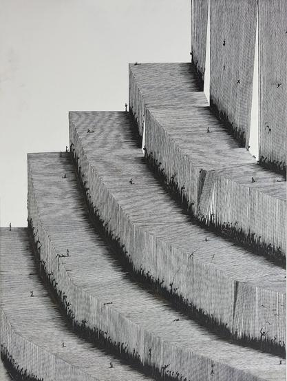TIM MAXWELL |  TOWER OF BABEL| INK ON PAPER