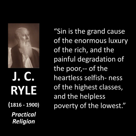 "Sin is the grand cause of the enormous luxury of the rich, and the painful degradation of the poor,-- of the heartless selfish-ness of the highest classes, and the helpless poverty of the lowest."