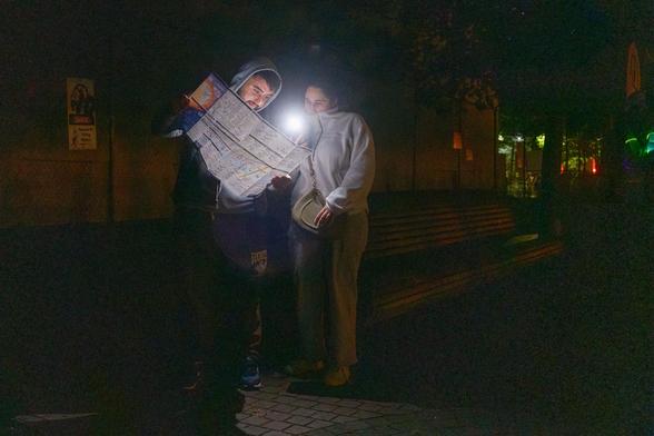 checking the event map in darkness  (ISO 12,800) 