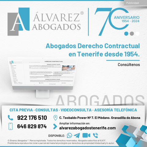 Abogados de Derecho Contractual en Tenerife. Alvarez Abogados Tenerife Especialistas en Derecho Contractual en Tenerife. Asesoría, redacción, negociación, resolución, desistimiento, rescisión y nulidad de contratos, convenios y acuerdos. Revisión de pactos, cláusulas y condiciones. Consúltenos ahora.
https://alvarezabogadostenerife.com/areas-derecho/derecho-contractual/ 

#alvarezabogados #abogadostenerife #tenerifelegal #derecho #contratos #derechocontractual #contractual #legal #Tenerife #Abogados 

