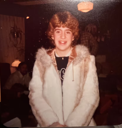 Cindy Clemishire, 12, on Christmas Day in 1982, wearing the coat that she received as a gift on the very day that Robert Morris began molesting her. (Courtesy of Cindy Clemishire)