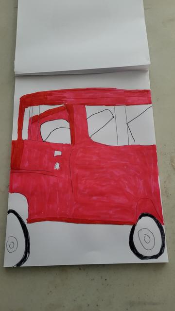 Inktober 2024: Nomadic. Jill Taylor's red '55 Chevy Nomad
