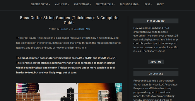 Bass string gauges link preview