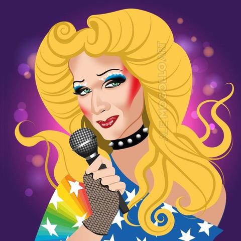 Ilustración digital de la película Hedwig y The Angry Inch, dibujada por Alejandro Mogollo