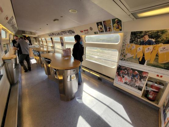 Train bar with more cycling pictures.