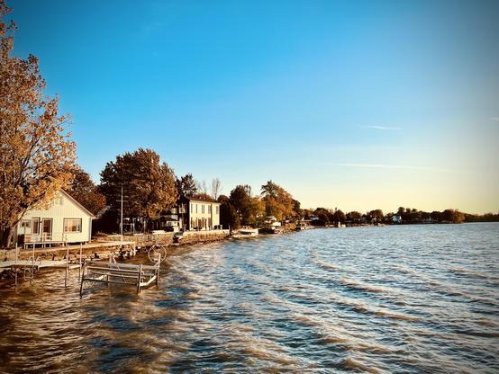Saint Laurent River Shore with houses 