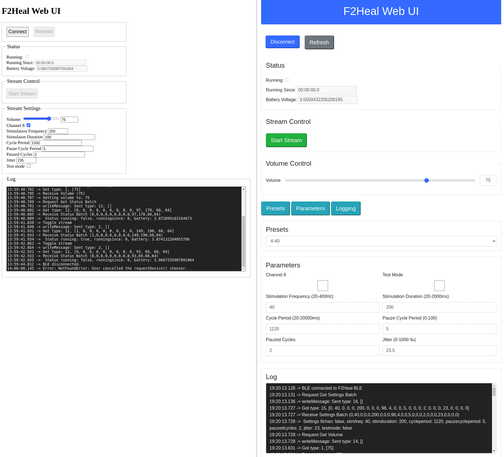 Side-by-side screenshots of old (left) and new (right) UI. Both offer similar functionality, but whereas the old version has a 90's vibe, the design of the new version almost looks modern.