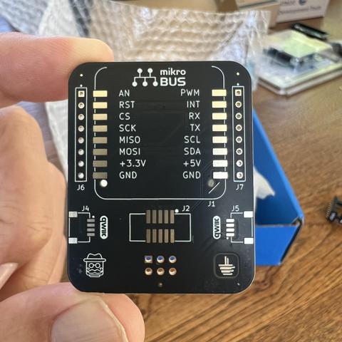 Top side of “SAO Explorer” PCB for Hackaday Supercon SAO context.