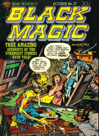 Cover, Black Magic, No. 17, a horror comics anthology from the postwar years