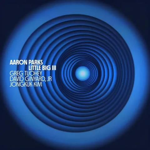 Little Big III Album cover with patterns of concentric circles and the following text:

AARON PARKS
LITTLE BIG III
GREG TUOHEY
DAVID GINYARD,JR
JONGKUK KIM