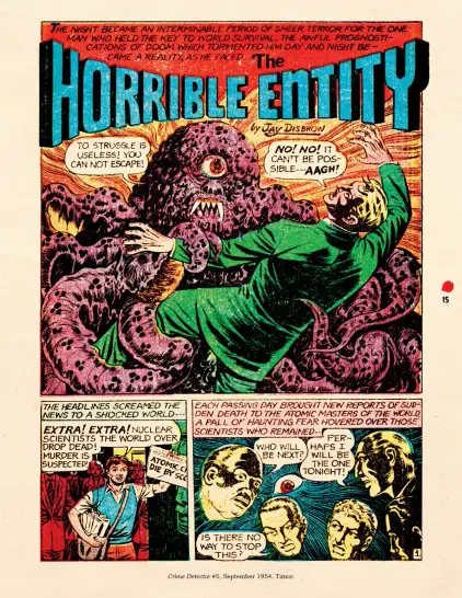 Crime Detector comic, "The Horrible Entity," 1954, art by Jay Disbrow