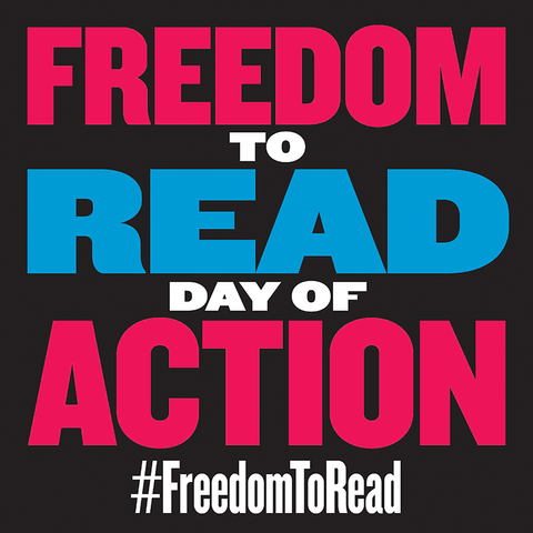 Text: Freedom to Read with the link in the post and #FreedomToRead