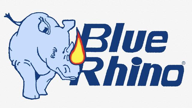 A re-creation of the Blue Rhino® propane gas company logo.