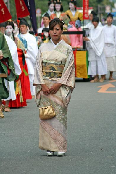 Costumed participants in the Jidai Matsuri parade.