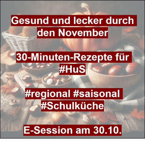 Inhalte des Post als Text auf einem Symbolbild mit Kürbis, Kastanie, Pilze