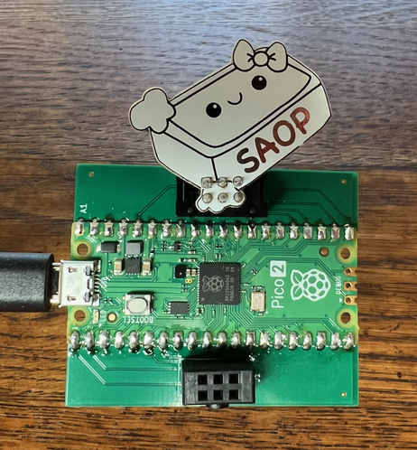 SAOP (like “soap”) simple-add on for Hackaday Supercon badge contest.