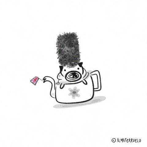 Cartoon of a pug