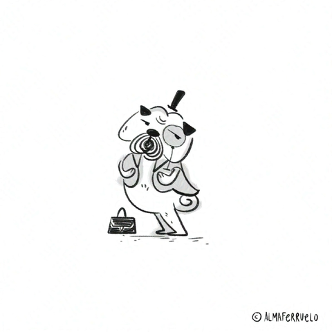 Cartoon of a pug