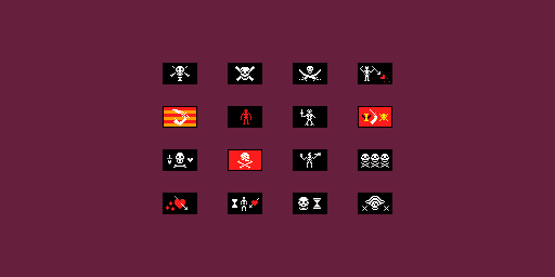 Pixelart flags of pirates.