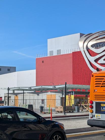 Chantier pour une bouche de métro sur Wilshire Bvd