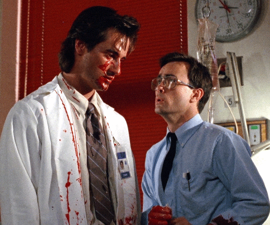 Jeffrey Combs and Bruce Abbott in BRIDE OF RE-ANIMATOR