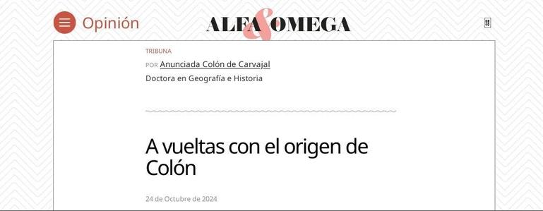 Columbus
Opinion Alfa Y Omega 2024 Oct.24