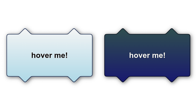 Complex tooltips with borders and a gradient background.