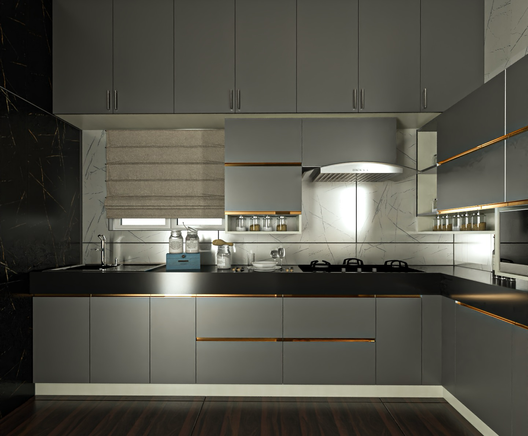 Rendered Image of Residential Kitchen