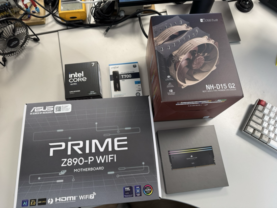 Placa base, micro, RAM, HD y disipador en su caja original