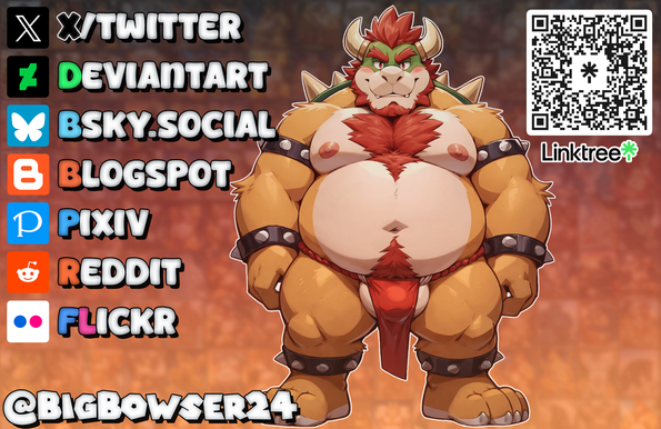 If you want to know more about me or the images I generate using stablediffusion here you can find my other sites. 
🔥 https://linktr.ee/bigbowser24 🔥

#クッパ #bowser #koopa #nsfw #furry #bara #yiff #ai #yaoi #bigbowser24 