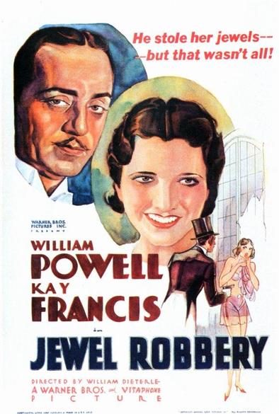 Three posters for the 1932 heist romantic comedy “Jewel Robbery”. Two are from The USA and One is from Germany.