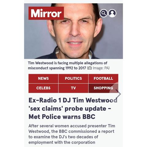 Screenshot of Mirror article.