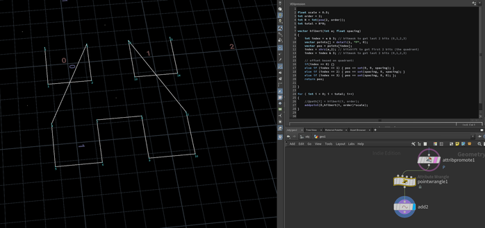a 2nd order hilbert curve but rendered incorrectly with overlapping lines