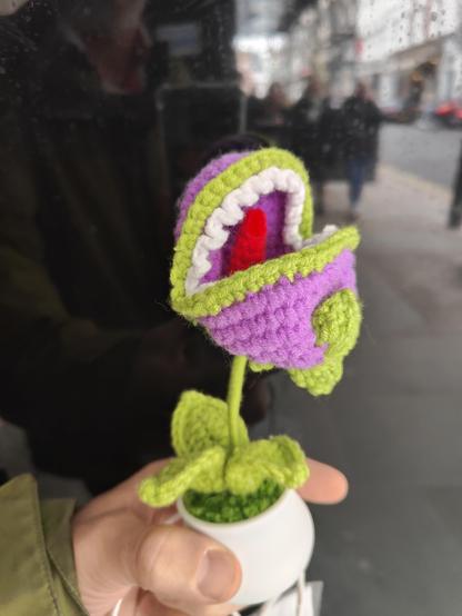 A purple chompy plant with big old teeth
