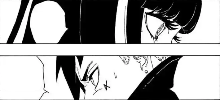 Eida and Kawaki from the manga series Boruto: Naruto Next Generations Chapter 79.