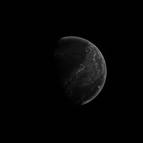 black and white fictional planet create with abandoned venezuela's land