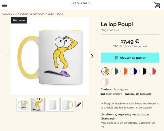 Le même desing mais cette fois ci sur un mug