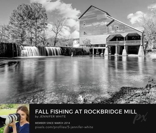 Rockbridge Mill in Rockbridge, Missouri is one of those historic hidden gems in the Ozarks. A young fishermen is fishing by the waterfall dam. The mill was built in 1868. This is the black and white version.
https://5-jennifer-white.pixels.com/featured/fall-fishing-at-rockbridge-mill-grayscale-jennifer-white.html
#buyintoart #oldbuildings #historicbuildings #gristmill #fineartphotography #gifts